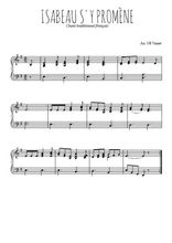 Téléchargez l'arrangement pour piano de la partition de Isabeau s'y promène en PDF